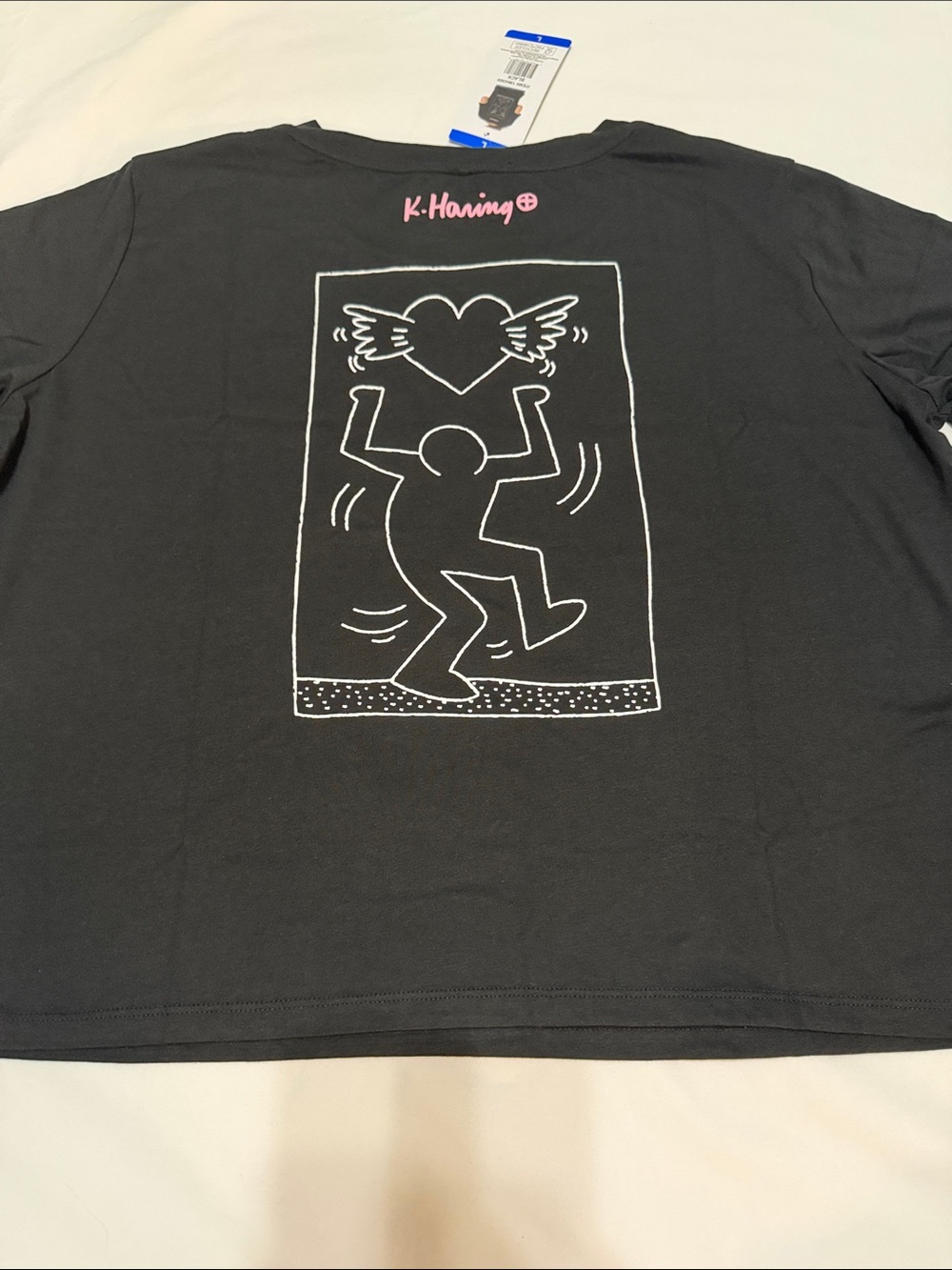 Keith Haring Black Graphic Crewneck T-Shirt L NWT
